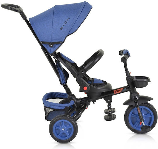 Byox Convertible Kids Tricycle with Parental Handle for 12 Months Blue