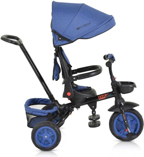 Byox Convertible Kids Tricycle with Parental Handle for 12 Months Blue