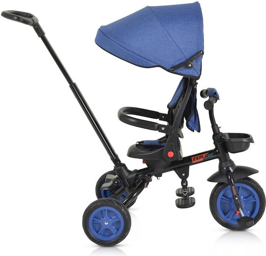 Byox Convertible Kids Tricycle with Parental Handle for 12 Months Blue