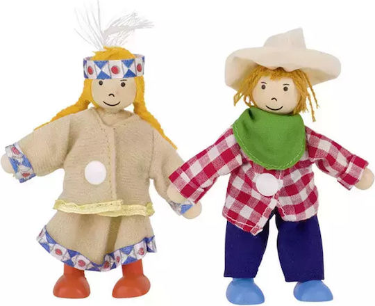 Goki Birt And Ben's Dress Up Set Комплект Дървени Кукли за Къща за Кукли