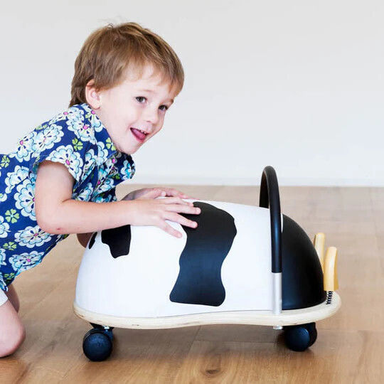 Wheelybug Animal Walker Cow Large Ride On for 24+ Months Multicolour