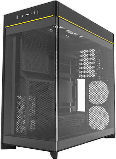 Montech HS02 Gaming Midi Tower Κουτί Υπολογιστή με Πλαϊνό Παράθυρο Μαύρο