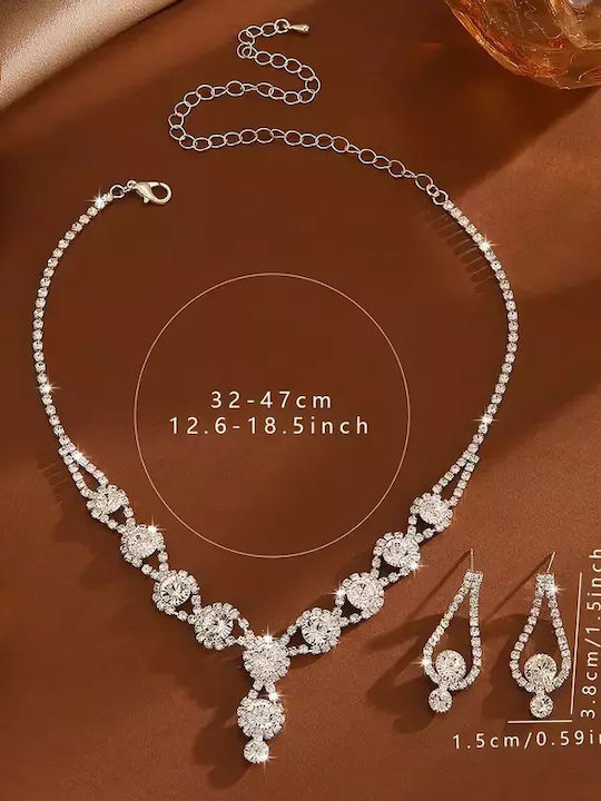 Set with Earrings & Bracelet from Steel with Stones