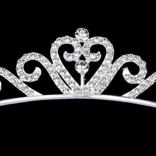 Silver-Plated Children's-Teen Tiara Crystals Bridesmaid Verity Design Diameter 12cm X Height 3cm