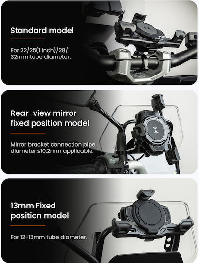 Loboo Motorcycle Cellphone Mount with Clip for Mirror