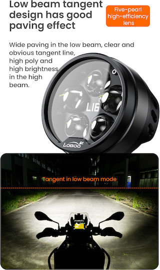 Loboo L16 Motorcycle Auxiliary Lights – 19000lm High & Low Beam Leds 3-mode Warning
