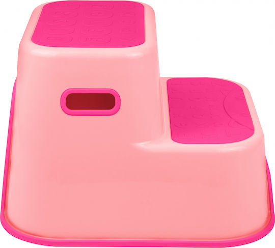 Fiziotab Two-step Toilet Booster Seat Non-slip Surface Featuring Numbers Letters Multifunctional Pink
