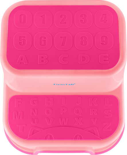 Fiziotab Two-step Toilet Booster Seat Non-slip Surface Featuring Numbers Letters Multifunctional Pink
