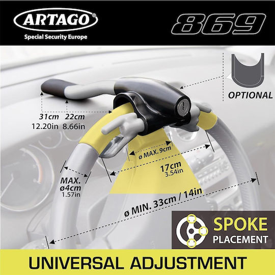 Artago Anti-theft Car Steering Wheel Lock
