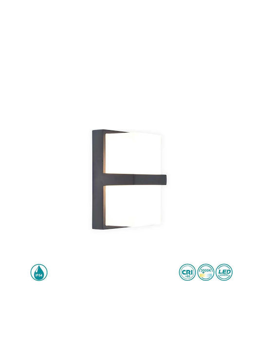 Lutec Wall-Mounted Outdoor Light LED 14W with Warm White Light 9.5x11.2x19εκ.