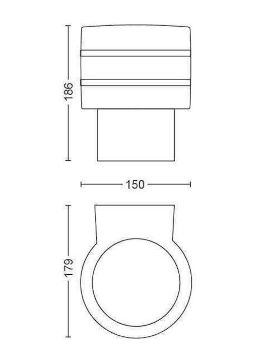 Philips Tuar Wall-Mounted Outdoor Ceiling Light E27 IP44 18.5x15x17.9εκ.