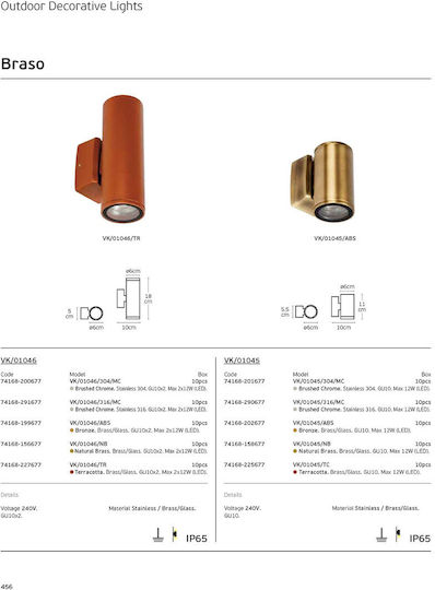 VK Lighting Wall-Mounted Outdoor Spot Light GU10 IP65