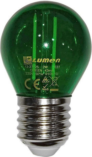 Adeleq Λάμπα LED 2W 75mm για Ντουί E27 και Σχήμα G45 Κόκκινο 180lm