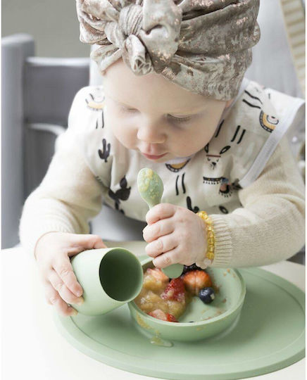 Ezpz Feeding Set Tiny made of Silicone Green 3pcs