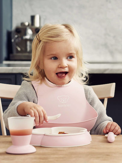 BabyBjorn Feeding Set Baby Dinner Set made of Plastic Pink 5pcs