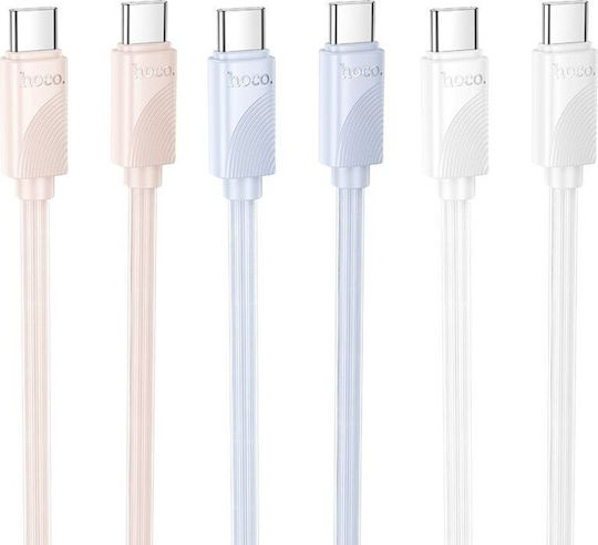 Hoco USB 2.0 Cable USB-C male - USB-C 60W Ροζ 1m