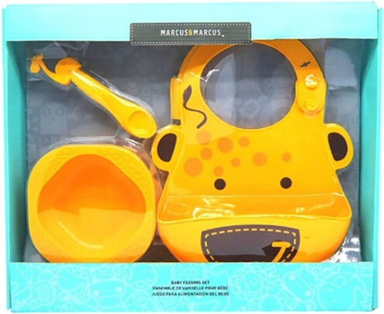 Marcus & Marcus Feeding Set Giraffe made of Silicone Yellow 3pcs for 6+ months