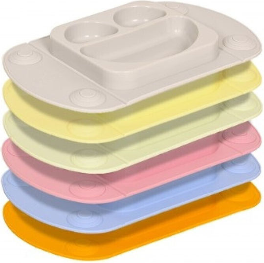EasyTots Feeding Set made of Silicone with Non-Slip Base Gray 2pcs for 6+ months