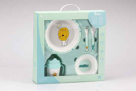 Interbaby Melamine Baby and Kids Feeding Set Green 5 Pieces