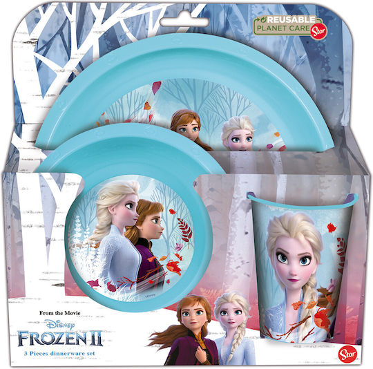 Stor Feeding Set Frozen Ii Blue Forest made of Plastic Blue 3pcs