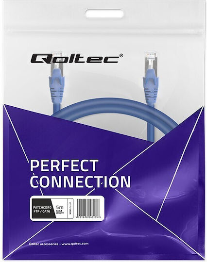 Qoltec U/UTP Кат.6 (Gigabit) Мрежов Кабел Ethernet 5м Син