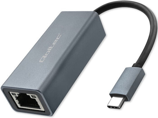Qoltec Usb-c To Rj45 Ethernet Adapter 1000mbps Aluminum Case