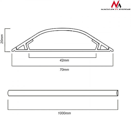 Maclean Energy Mctv674 Floor Cord Cover Γκρι MCTV-674 1τμχ