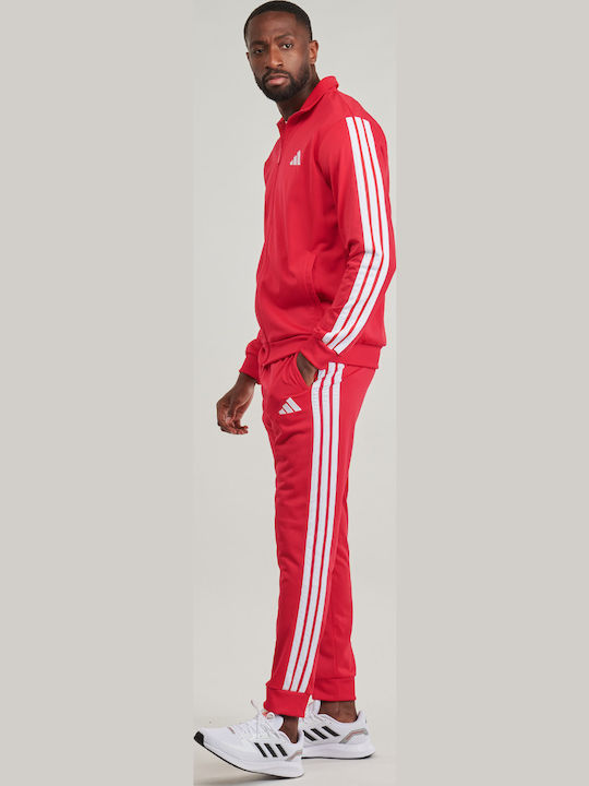 Basic 3-stripes Tricot Tracksuit Glossy with Elastic Red