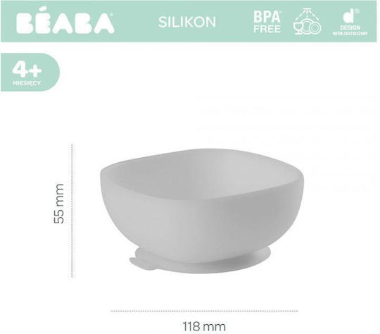 Beaba Bol pentru copii din silicon Gri