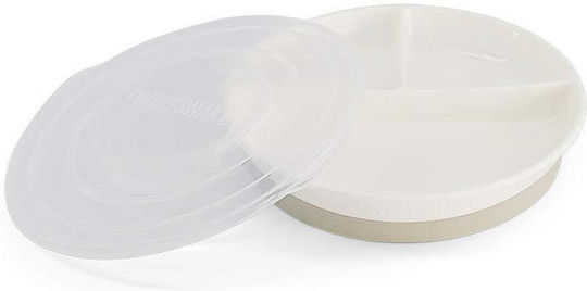 Twistshake Baby Food Plate Divided Plate made of Plastic White