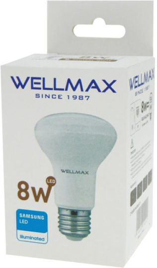 Wellmax LED Bulb 8W for Socket E27 and Shape R63 Natural White 720lm