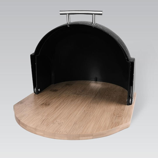 Maestro Bread Box Wooden Black 35x27.5x25cm