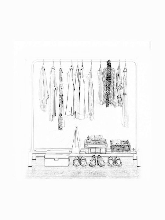 Floor Garment Rack made of Metal Black 110x40x150cm