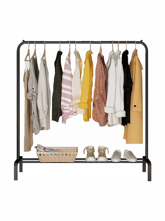Floor Garment Rack made of Metal Black 110x40x150cm