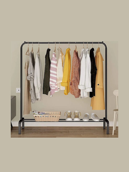 Floor Garment Rack made of Metal Black 110x40x150cm