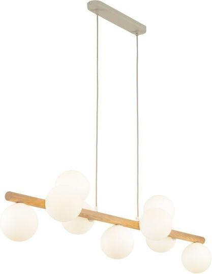 TK Lighting Estera Κρεμαστό Φωτιστικό Καφέ LED Ράγα 116εκ.
