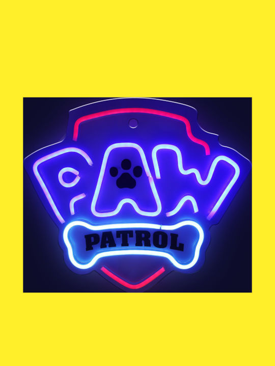 Hanging Neon Led Paw Patrol On Plexiglass Logo Ow-130146 5902983629474