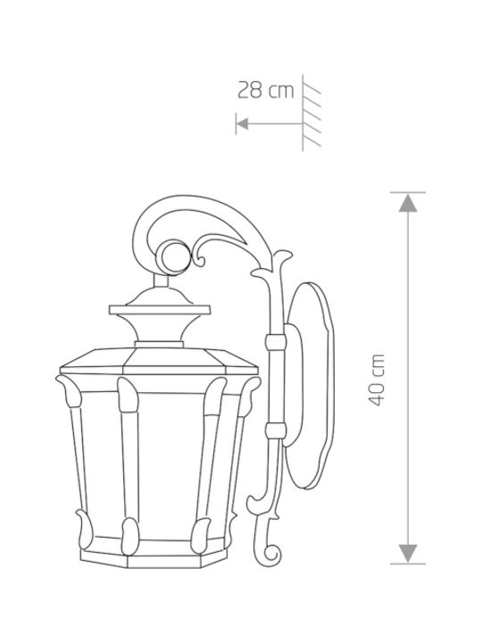 Nowodvorski Wall-Mounted Outdoor Lantern E27 IP23