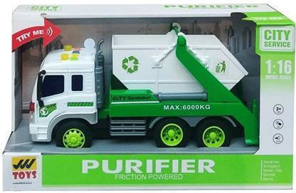 Group Operation Group Operation Recycling Vehicle with Bin Sound and Light Truck Scale 1:16 for 1.5+ Years