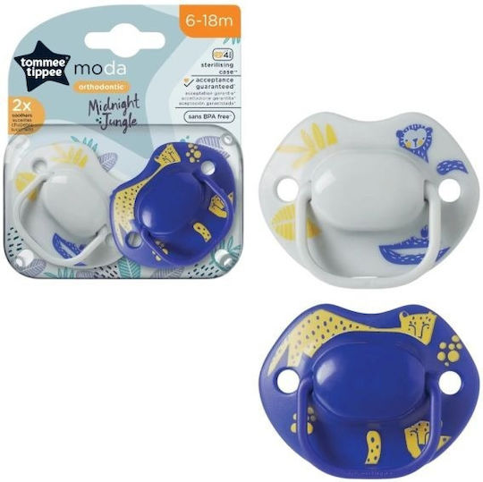 Tommee Tippee Moda Pacifiers Silicone Gray-Blue for 6-18 months 2pcs