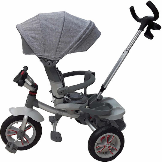 Kikka Boo Kids Tricycle Bicycle Zax Convertible with Storage Space, Tent & Parental Handle for 1.5+ Years Gray