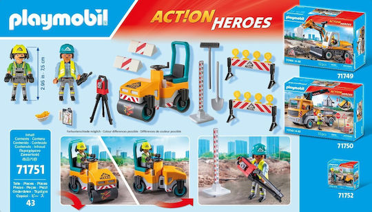 Playmobil Екшън герои Булдозер & Работници за 4-10 години