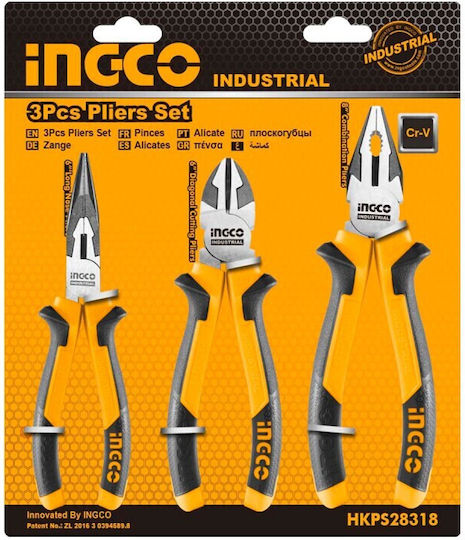 Ingco Pliers set Electrician Length 200mm 3pcs