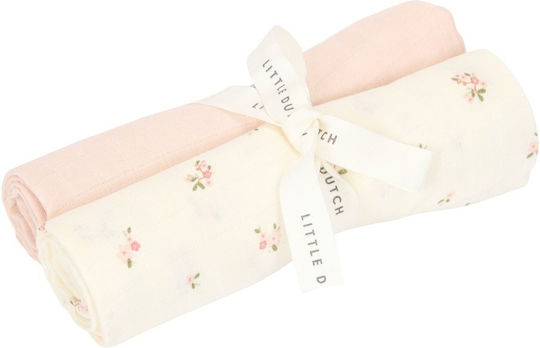 Little Dutch Fairy Blossom And Blossom Πάνες Αγκαλιάς από Μουσελίνα Εκρού 70x70εκ. 2τμχ