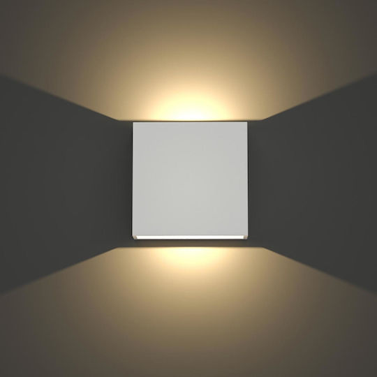 Inlight Yellowstone Επιτοίχια Εξωτερική Πλαφονιέρα LED 4W με Θερμό Λευκό Φως Διπλής Δέσμης 12x12εκ.