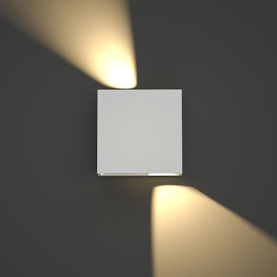 Inlight Yellowstone Επιτοίχια Εξωτερική Πλαφονιέρα LED 4W με Θερμό Λευκό Φως Διπλής Δέσμης 12x12εκ.
