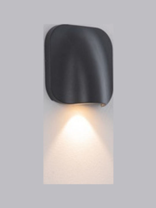 Zambelis Lights Επιτοίχια Εξωτερική Πλαφονιέρα LED IP54 9W με Θερμό Λευκό Φως 6.5x15x15εκ.