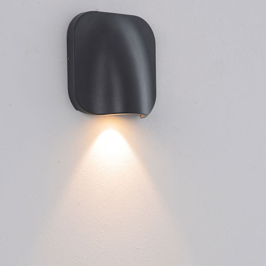 Zambelis Lights Стенен Външен Плафон LED IP54 9W с Топло бяло Светлина 6.5x15x15εκ.