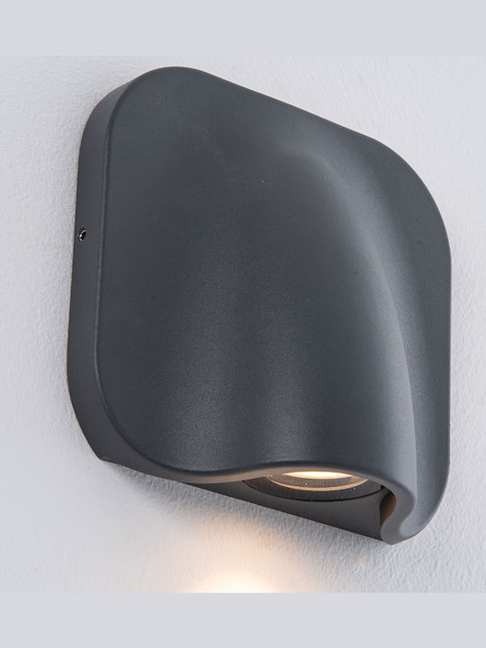 Zambelis Lights Επιτοίχια Εξωτερική Πλαφονιέρα LED IP54 9W με Θερμό Λευκό Φως 6.5x15x15εκ.