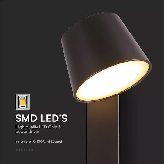 V-TAC Modern Lamp Wall with USB Port Black